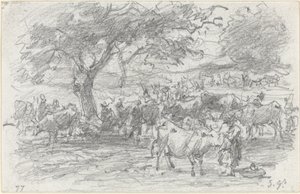 Paimenet ja karja, 1877. tekijältä Eugene Louis Boudin