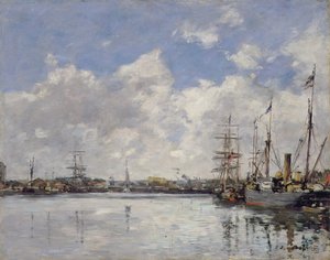 Le Havre, satama, 1884 tekijältä Eugene Louis Boudin