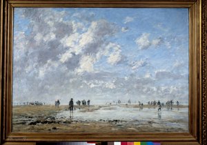 Eugene Louis Boudinin (1824-1898) laskuvesi Etaples Paintingissa tekijältä Eugene Louis Boudin