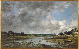 Normanin pesijättäret rannalla tekijältä Eugene Louis Boudin