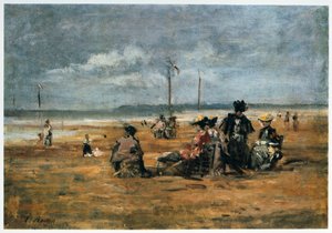 Rannalla, 1880 tekijältä Eugene Louis Boudin