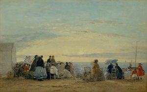 Rannalla, Auringonlasku, 1865. tekijältä Eugene Louis Boudin