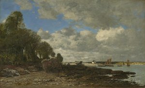 Plougastel, lauttaristeys, 1873 tekijältä Eugene Louis Boudin