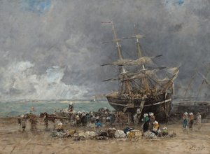 Terre-Neuvierin paluu, 1875. tekijältä Eugene Louis Boudin