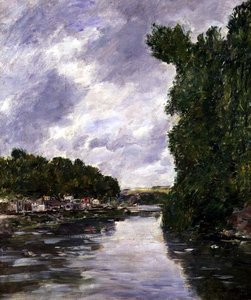 Joki lähellä Abbevilleä tekijältä Eugene Louis Boudin