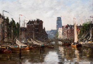 Rotterdam, pörssisilta tekijältä Eugene Louis Boudin