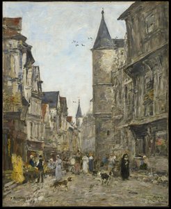 Rue Saint-Romain, Rouen tekijältä Eugene Louis Boudin