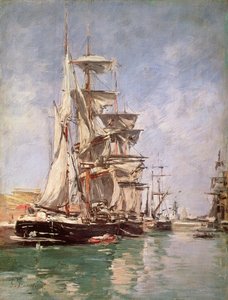 Purjeveneet (öljy kankaalle) tekijältä Eugene Louis Boudin