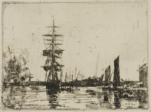 Merimaisema veneillä tekijältä Eugene Louis Boudin