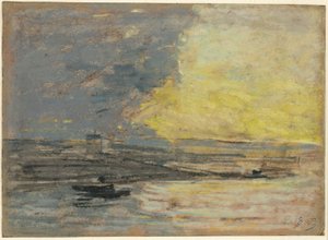 Merenranta, Honfleurin satama tekijältä Eugene Louis Boudin