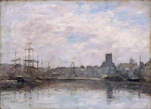 "Syyskuun aamu: Fecampin satama", 1880 tekijältä Eugene Louis Boudin
