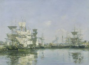 Deauvillen allas, noin 1880-1885 tekijältä Eugene Louis Boudin