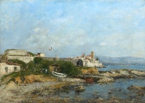 Linnoitukset Antibesissa, Ranskassa, 1893 tekijältä Eugene Louis Boudin