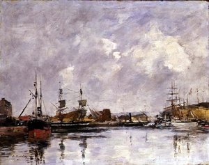 Dunkerquen satama tekijältä Eugene Louis Boudin