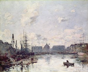 Kauppasatama, Le Havre, 1892 tekijältä Eugene Louis Boudin