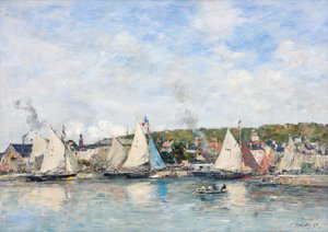 Trouvillen satama, 1893. tekijältä Eugene Louis Boudin