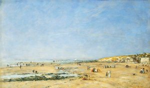 Trouville, yleinen näkymä rannalle; Trouville, yleinen näkymä rannalle, 1890 tekijältä Eugene Louis Boudin