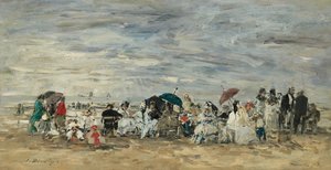 Trouville, Rantakohtaus tekijältä Eugene Louis Boudin