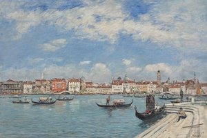 Venetsia, näkymä San Giorgion kirkosta tekijältä Eugene Louis Boudin