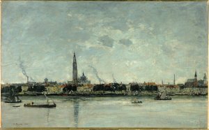 Näkymä Antwerpeniin tekijältä Eugene Louis Boudin