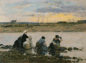 Pesukoneet joen rannalla tekijältä Eugene Louis Boudin