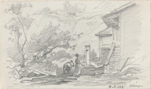Women at a Well, Allinges, 1800-luvun loppu. tekijältä Eugene Louis Boudin