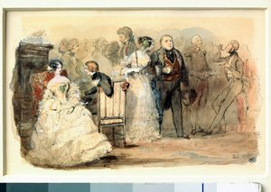 Eugene Lamin (1800-1890) akvarelli Louis Philippen vastaanotto tekijältä Eugene Louis Lami