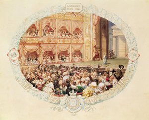 Hänen Majesteettinsa teatterin sisustus, kauden 1841 päätös - Hyvästi Mlle Rachel tekijältä Eugene Louis Lami