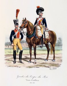 Kuninkaan henkivartijat, tykistöjuna, 1814-15 tekijältä Eugene Titeux