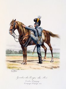 Kuninkaan henkivartijat, Cavalier, Espanjan kampanja, 1823 tekijältä Eugene Titeux