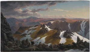 Koillisnäkymä Kosciusko-vuoren pohjoishuipulta tekijältä Eugene von Guérard