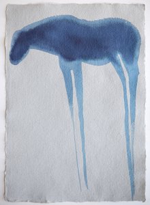 Blue Horse2, 2023 (pigmentti, käsintehty paperi)