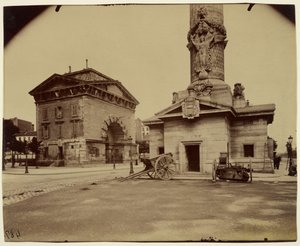 Entinen valtaistuinsulku (tiemaksupaviljonki ja pylväs). tekijältä Eugène Atget