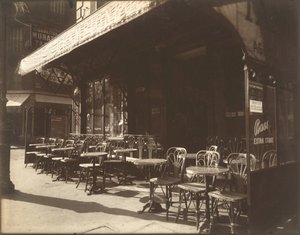 Kahvila, Avenue de la Grande-Armee, 1924-1925. tekijältä Eugène Atget