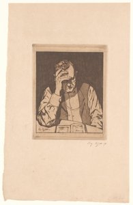 lukeva mies tekijältä Eugène Bejot (signed by artist)