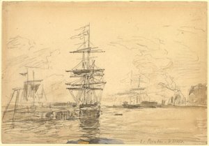 Laivat satamassa tekijältä Eugène Boudin