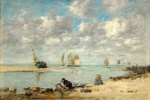 Pesukone lähellä Trouvilleä. 1872/1876 tekijältä Eugene Louis Boudin