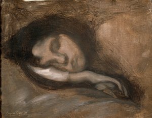 Nukkuvan naisen pää, 1800-luku tai 1900-luvun alku