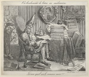 Meditoiva kirjallinen stipendiaatti, 1821, 1821. tekijältä Eugène Delacroix