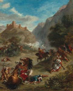 Arabit taistelut vuorilla tekijältä Eugène Delacroix
