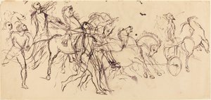Vaununkuljettajat recto ja verso. tekijältä Eugène Delacroix