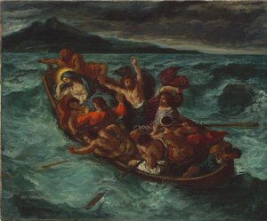 Kristus nukkuu myrskyn aikana tekijältä Eugène Delacroix