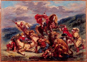 Ranska: Chasse au lion tekijältä Eugène Delacroix