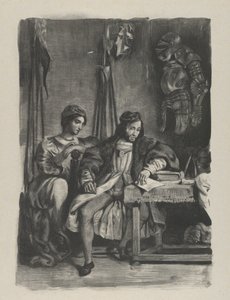 Goetz von Berlichingen kirjoittaa muistelmiaan, 1836-43, 1836-43. tekijältä Eugène Delacroix