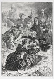 Hamlet: Hamlet ja Laertes Ophelian haudassa tekijältä Eugène Delacroix