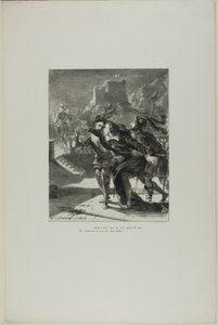 Hamlet jahtaa isänsä henkeä, levy 2 Hamletista tekijältä Eugène Delacroix