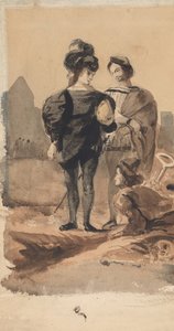 Hamlet ja Horatio hautausmaalla, 1827-28. tekijältä Eugène Delacroix