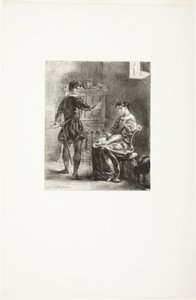 Hamlet ja Ophelia tekijältä Eugène Delacroix