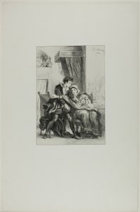 Hamlet ja kuningatar tekijältä Eugène Delacroix