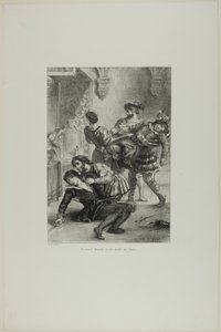 Hamletin kuolema, levy 16 Hamletista tekijältä Eugène Delacroix